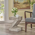 Table d'appoint moderne en béton gris clair au design sculptural