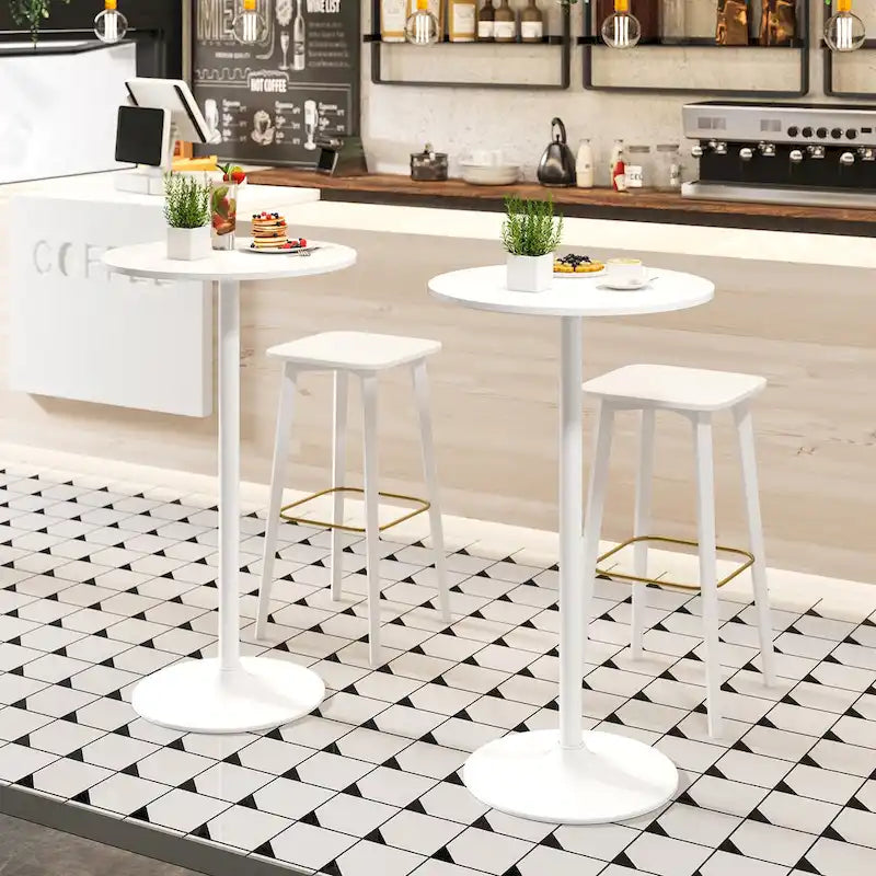 Runder Bartisch mit verstellbarer Höhe und Metallgestell, moderner Stil