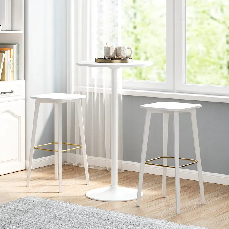 Runder Bartisch mit verstellbarer Höhe und Metallgestell, moderner Stil