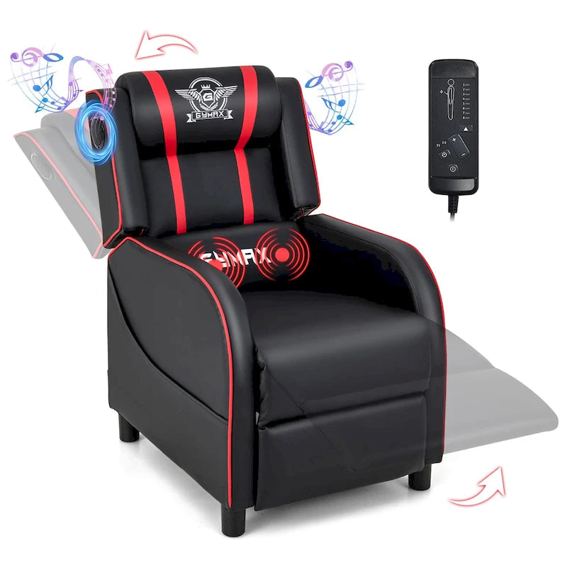 Massage-Gaming-Sessel, PU-Kunstleder, Einsitzer-Liegesofa