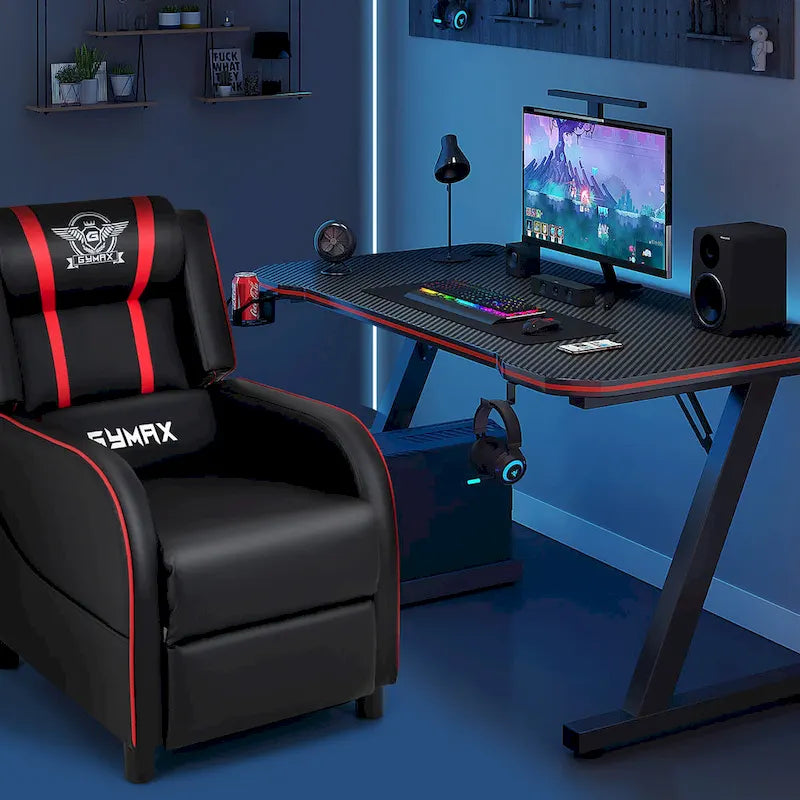 Massage-Gaming-Sessel, PU-Kunstleder, Einsitzer-Liegesofa