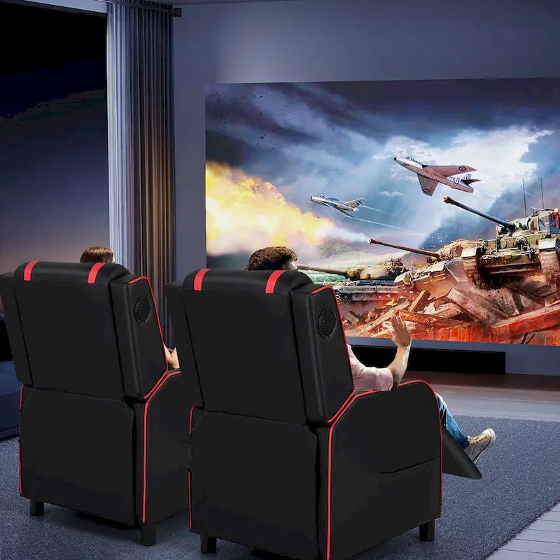 Massage-Gaming-Sessel, PU-Kunstleder, Einsitzer-Liegesofa
