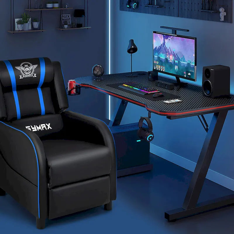 Massage-Gaming-Sessel, PU-Kunstleder, Einsitzer-Liegesofa