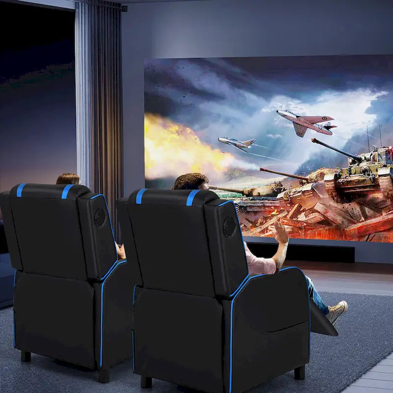 Massage-Gaming-Sessel, PU-Kunstleder, Einsitzer-Liegesofa