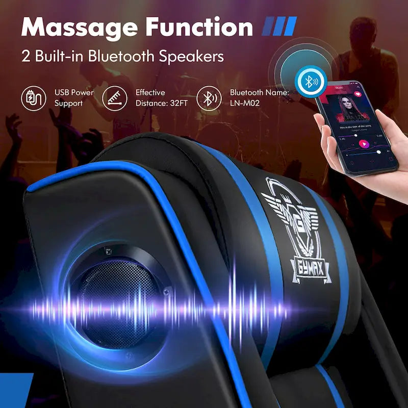 Massage-Gaming-Sessel, PU-Kunstleder, Einsitzer-Liegesofa