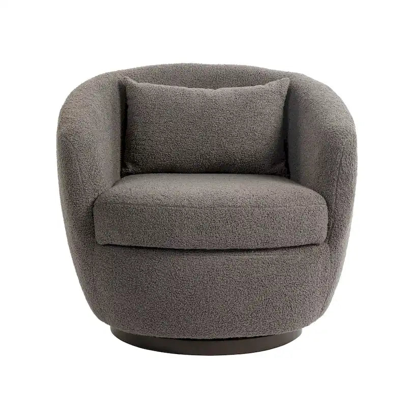 Fauteuil tonneau pivotant gris de 37.2 avec rangement