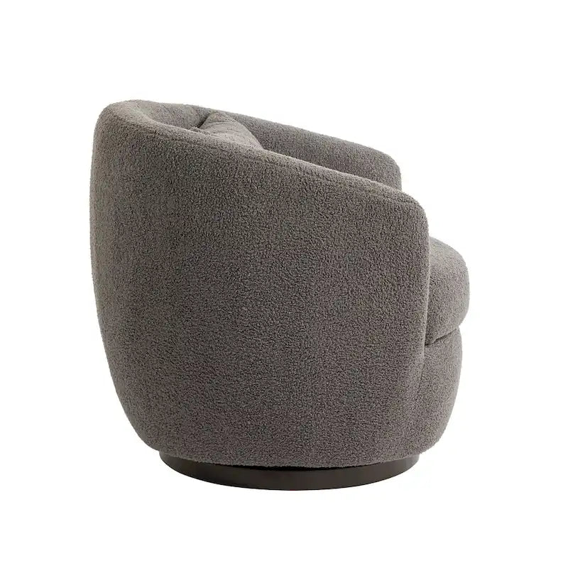 Fauteuil tonneau pivotant gris de 37.2 avec rangement