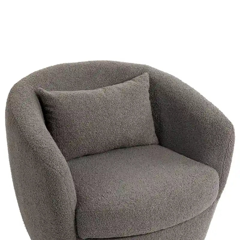 Fauteuil tonneau pivotant gris de 37.2 avec rangement
