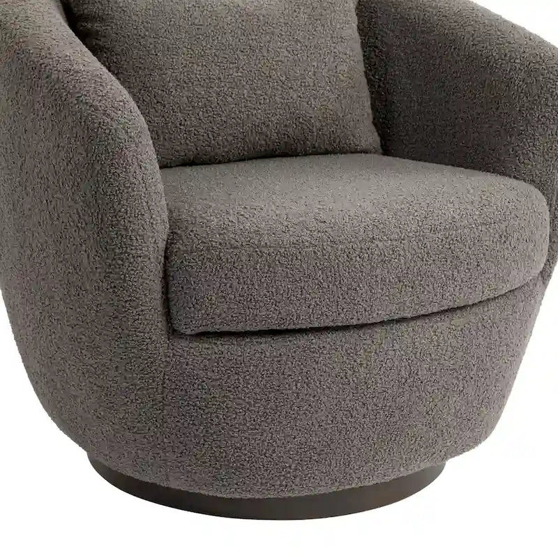 Fauteuil tonneau pivotant gris de 37.2 avec rangement