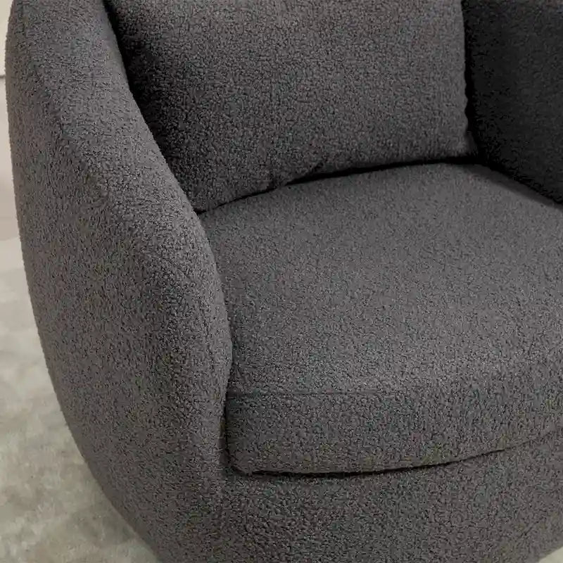 Fauteuil tonneau pivotant gris de 37.2 avec rangement