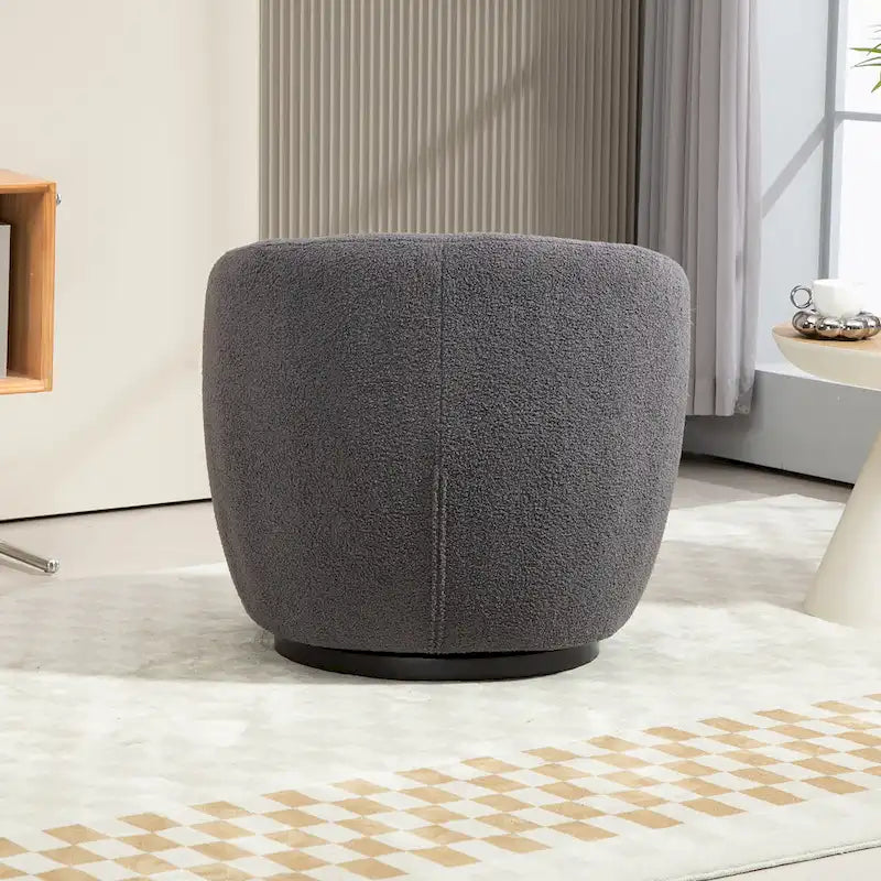 Fauteuil tonneau pivotant gris de 37.2 avec rangement