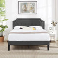 Upholstered Platform Bed Frame with Adjustable Headboard