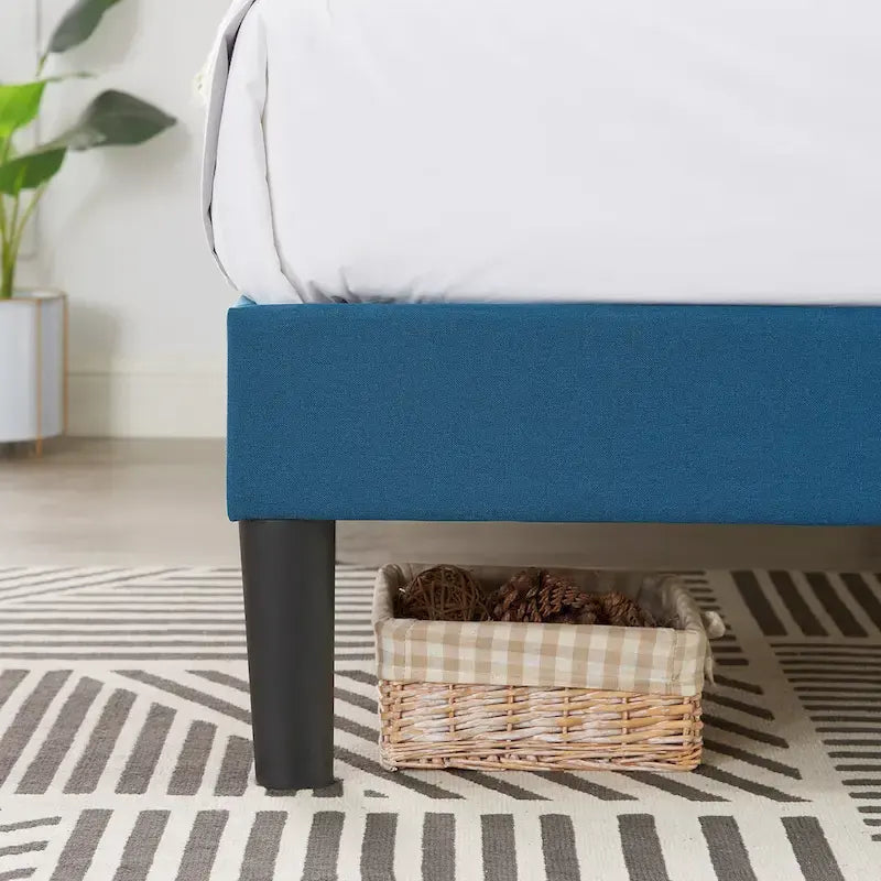 Upholstered Platform Bed Frame with Adjustable Headboard