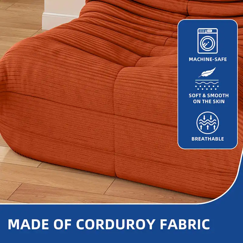 Sitzsack-Sessel als Einzelsofa mit Memory-Schaum, bequemes Bodensofa für Erwachsene und Kinder