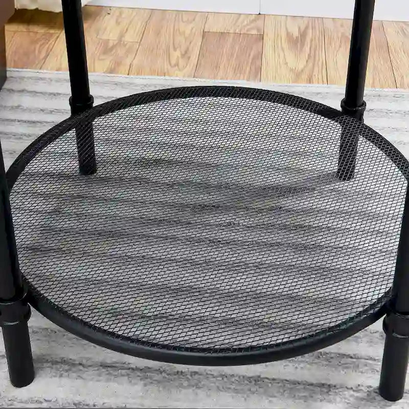 Table console industrielle, table d'appoint à 2 niveaux, table basse