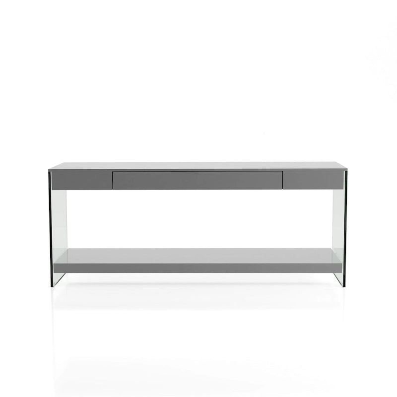 Moderner 60-Zoll-TV-Schrank aus Glas mit 1 Fach und 1 Schublade