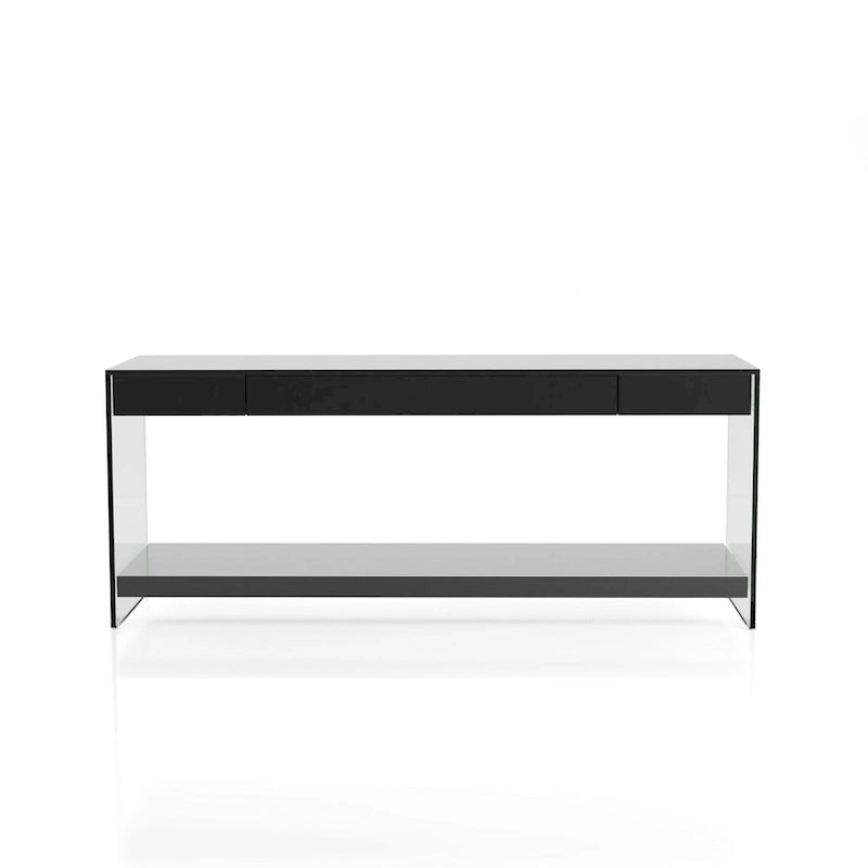 Moderner 60-Zoll-TV-Schrank aus Glas mit 1 Fach und 1 Schublade