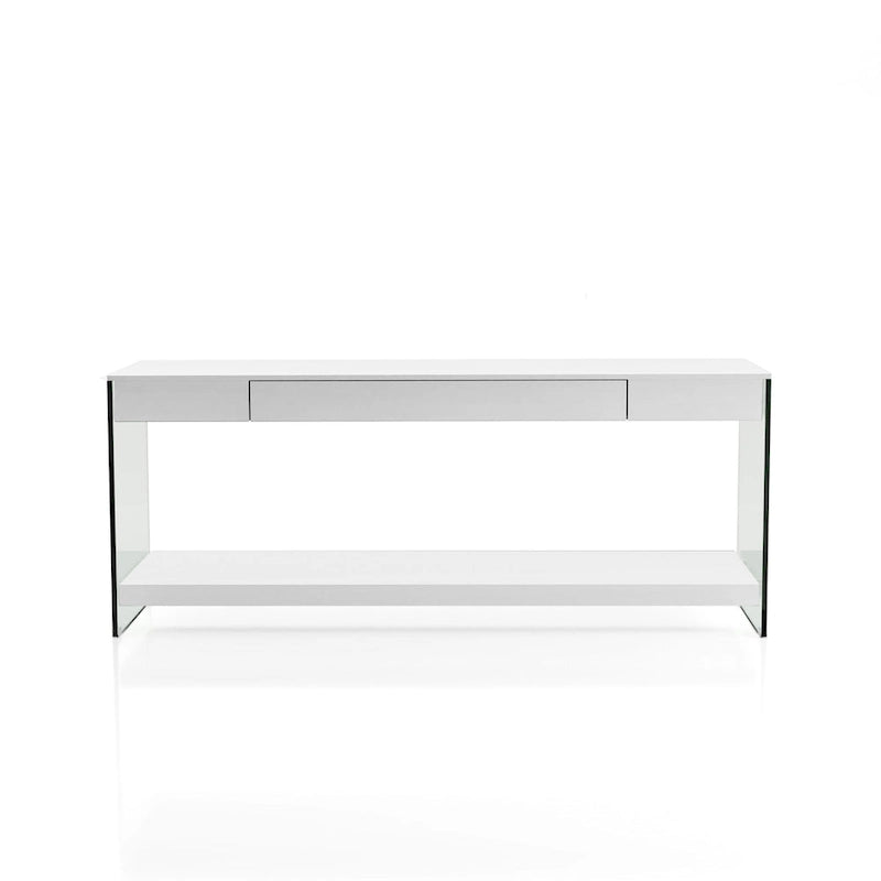 Moderner 60-Zoll-TV-Schrank aus Glas mit 1 Fach und 1 Schublade