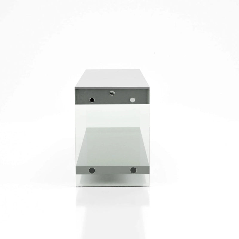 Moderner 60-Zoll-TV-Schrank aus Glas mit 1 Fach und 1 Schublade
