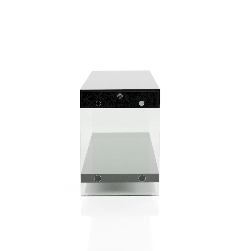 Moderner 60-Zoll-TV-Schrank aus Glas mit 1 Fach und 1 Schublade