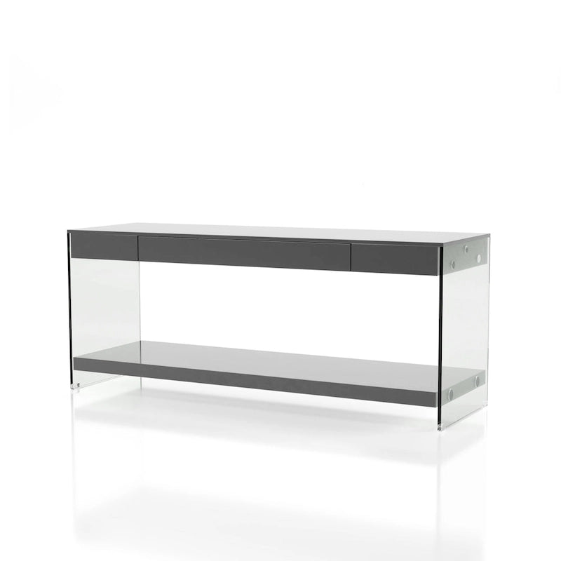Moderner 60-Zoll-TV-Schrank aus Glas mit 1 Fach und 1 Schublade