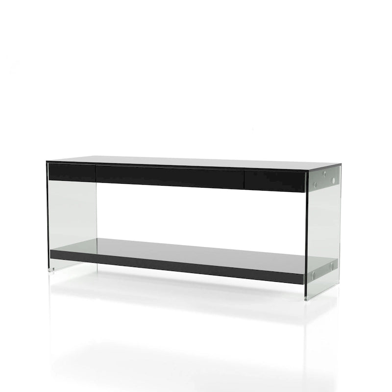 Moderner 60-Zoll-TV-Schrank aus Glas mit 1 Fach und 1 Schublade