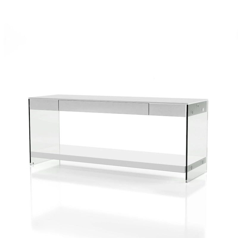 Moderner 60-Zoll-TV-Schrank aus Glas mit 1 Fach und 1 Schublade