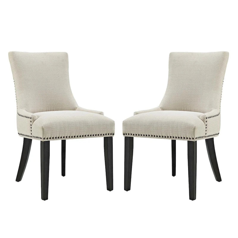 Ensemble de 2 chaises d'appoint en tissu pour salle à manger
