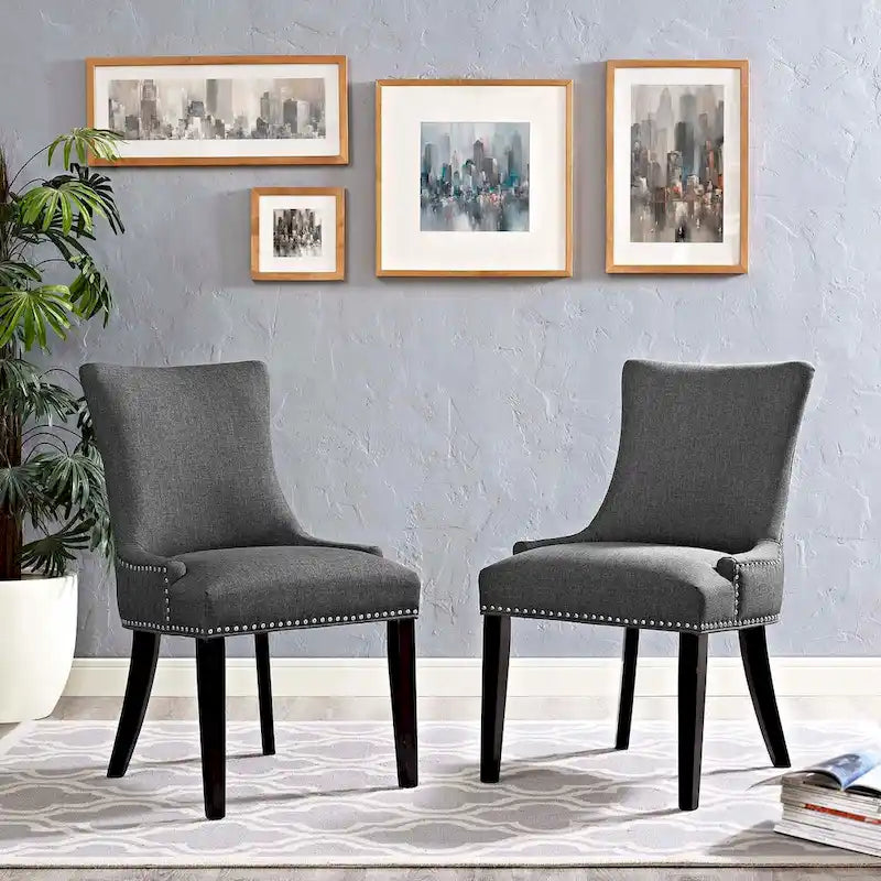 Ensemble de 2 chaises d'appoint en tissu pour salle à manger