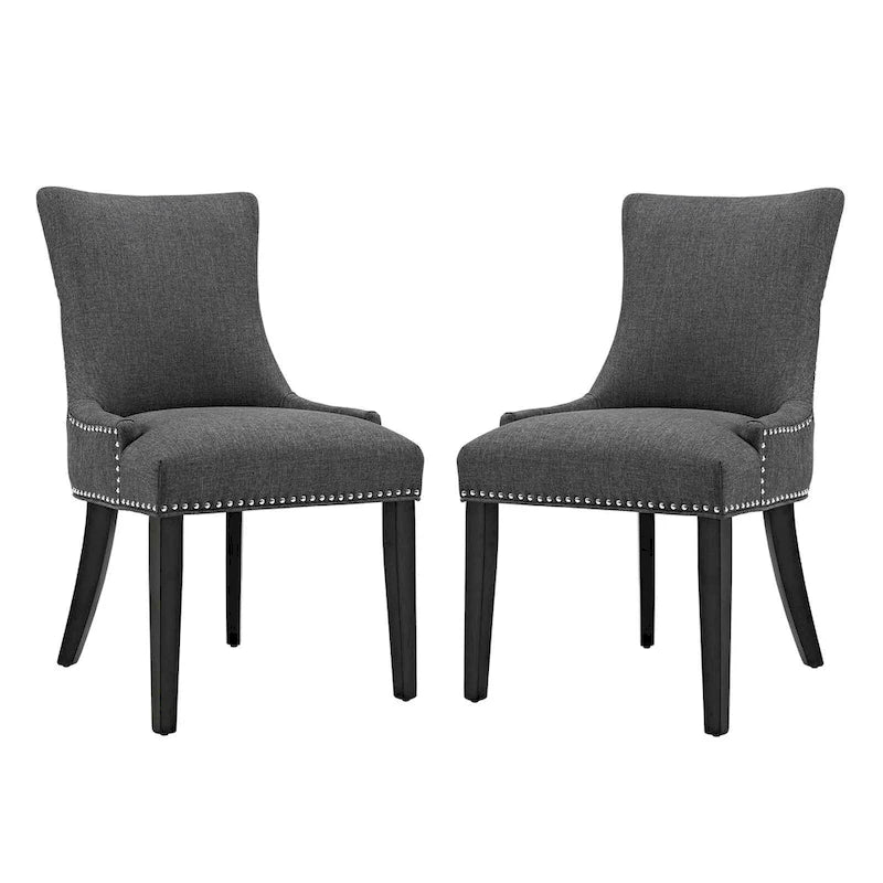 Ensemble de 2 chaises d'appoint en tissu pour salle à manger