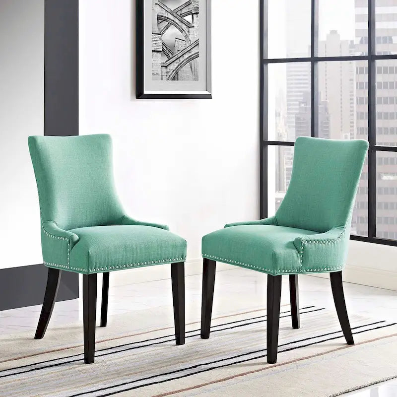 Ensemble de 2 chaises d'appoint en tissu pour salle à manger