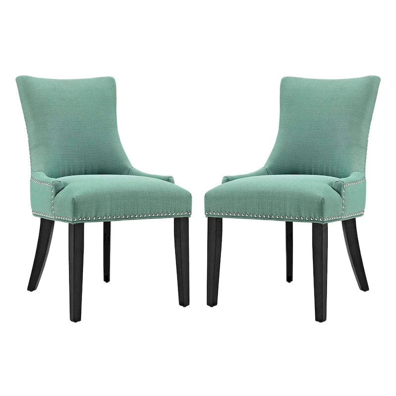 Ensemble de 2 chaises d'appoint en tissu pour salle à manger
