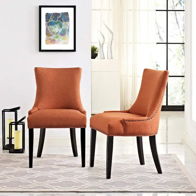Ensemble de 2 chaises d'appoint en tissu pour salle à manger