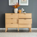 Commode en bois du milieu du siècle à 6 tiroirs