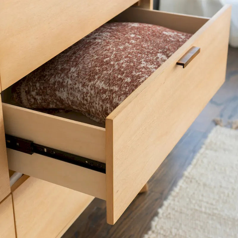 Commode en bois du milieu du siècle à 6 tiroirs