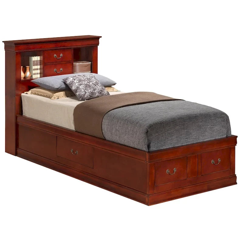 Einzelbett mit Stauraum und Plattformrahmen, 6 Stauraumschubladen
