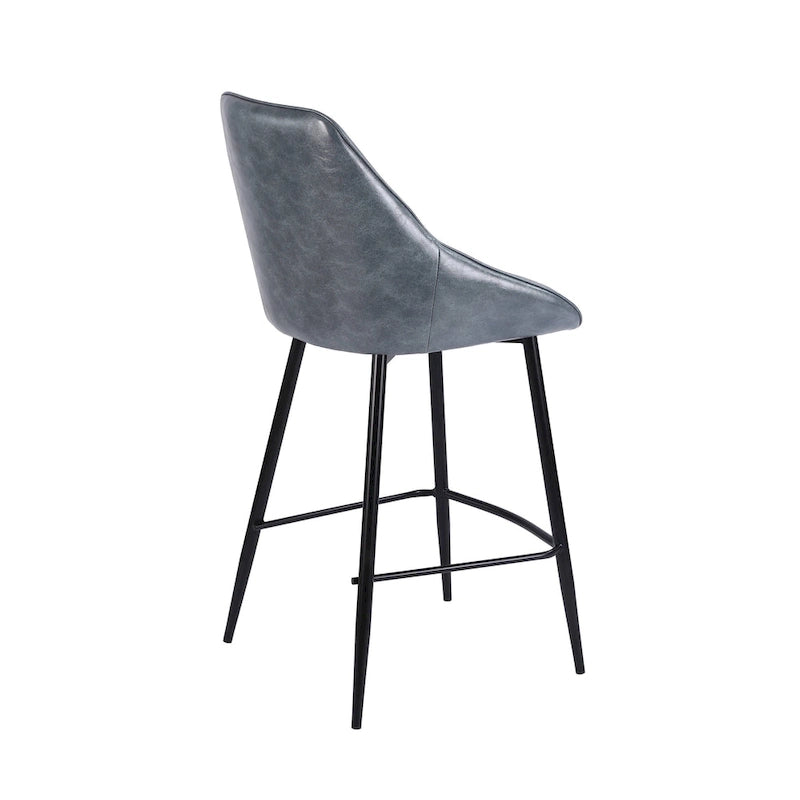 Ensemble de 2 tabourets de comptoir, revêtement en similicuir PU, pieds en fer