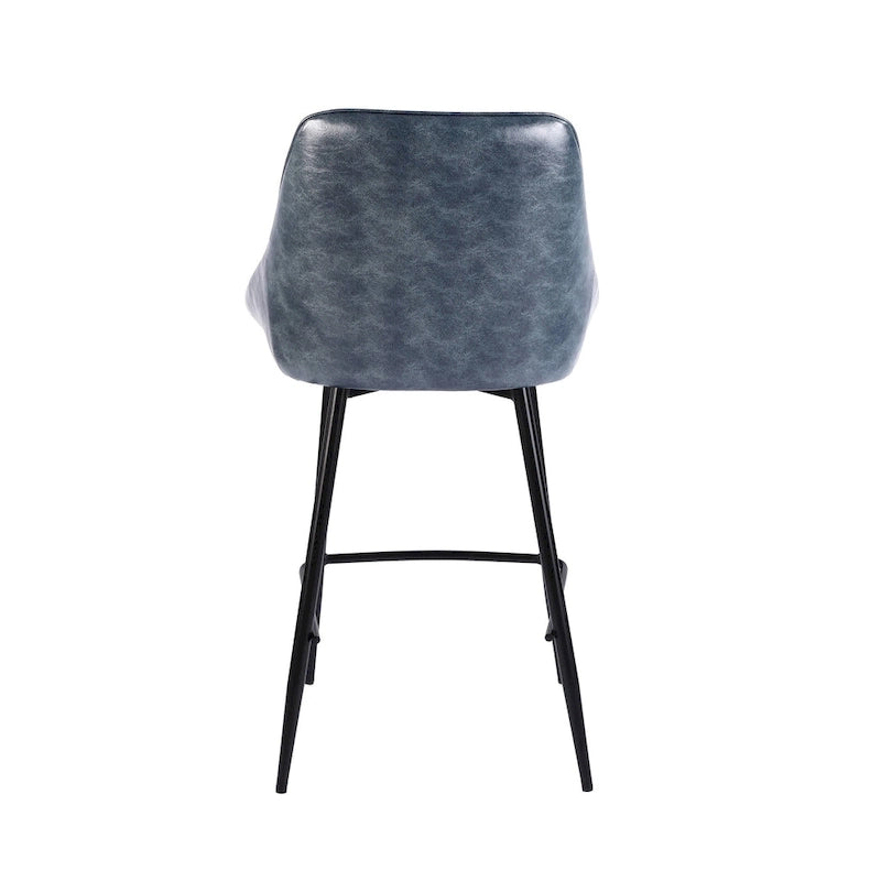 Ensemble de 2 tabourets de comptoir, revêtement en similicuir PU, pieds en fer