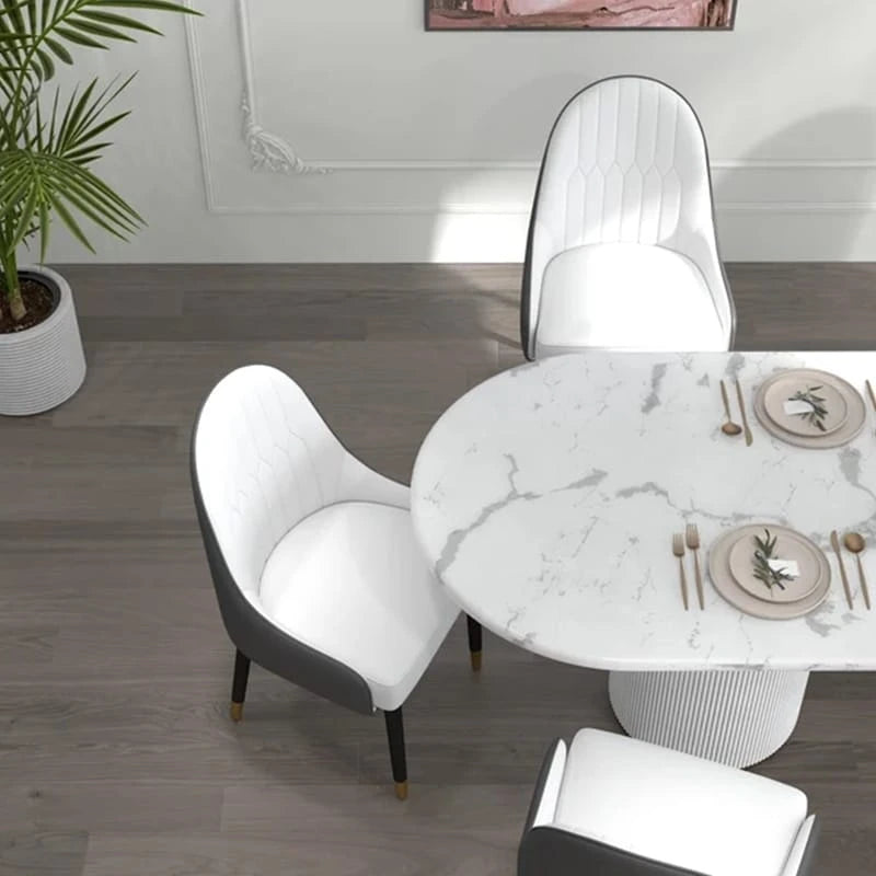 2er-Set moderne Esszimmerstühle aus PU-Leder