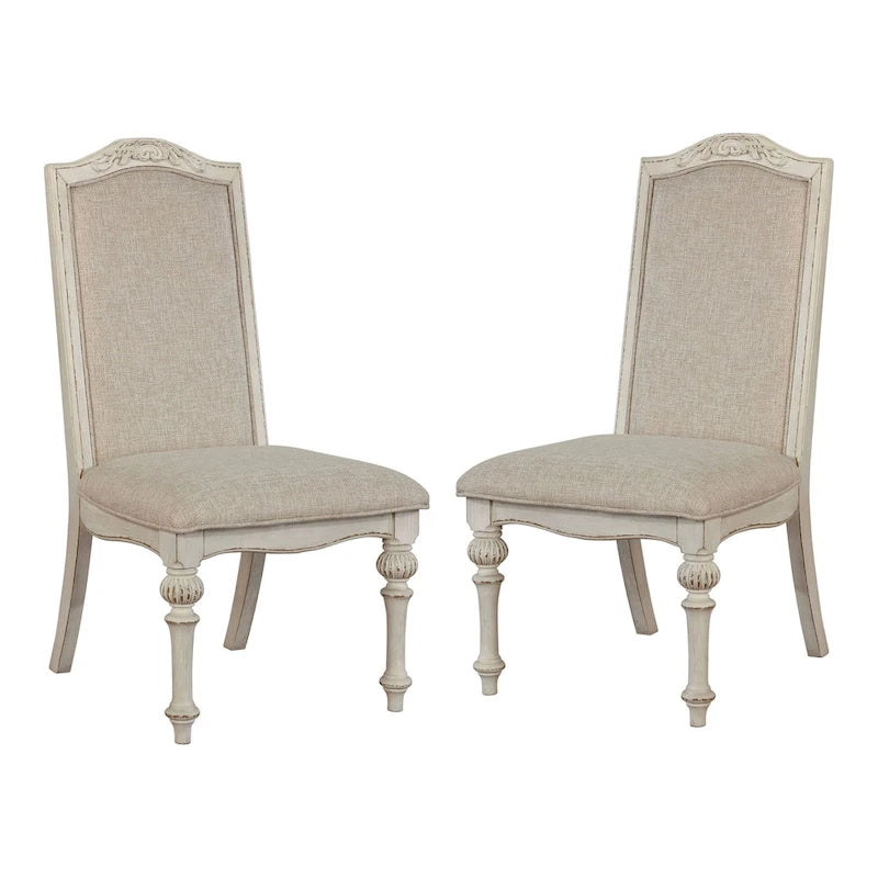 Esszimmerstühle im Landhausstil, Antikweiß (2er-Set)