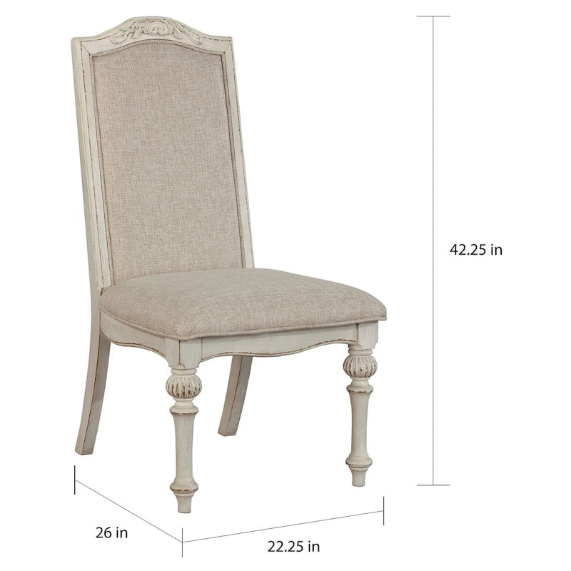 Esszimmerstühle im Landhausstil, Antikweiß (2er-Set)