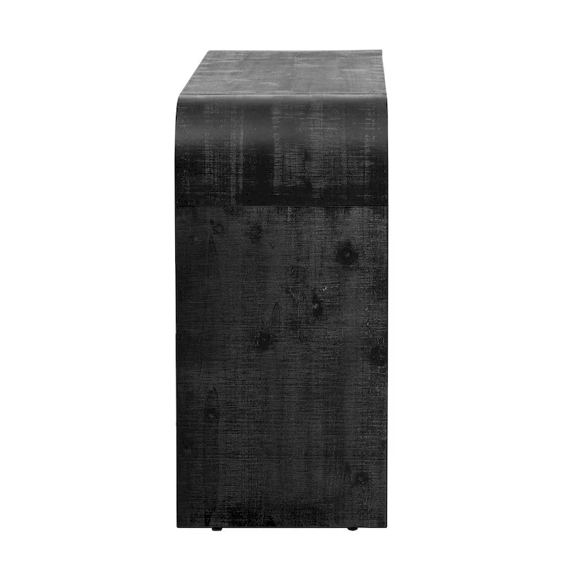 Table console à la silhouette rétro irrésistible : style ouvert, deux tiroirs supérieurs