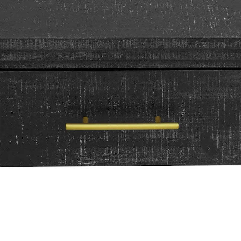 Table console à la silhouette rétro irrésistible : style ouvert, deux tiroirs supérieurs