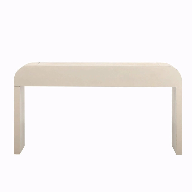 Table console à la silhouette rétro irrésistible : style ouvert, deux tiroirs supérieurs