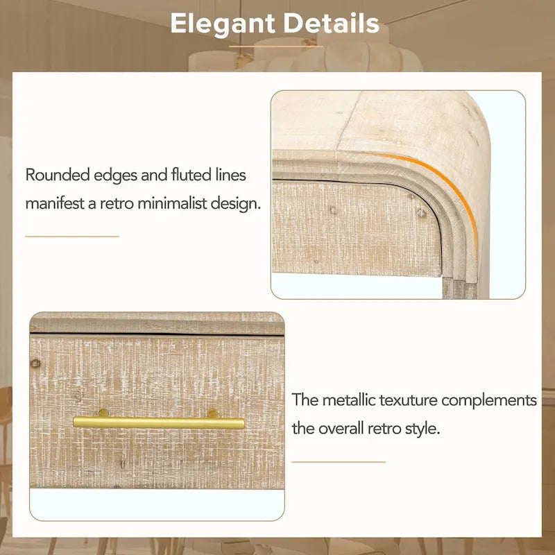 Table console à la silhouette rétro irrésistible : style ouvert, deux tiroirs supérieurs