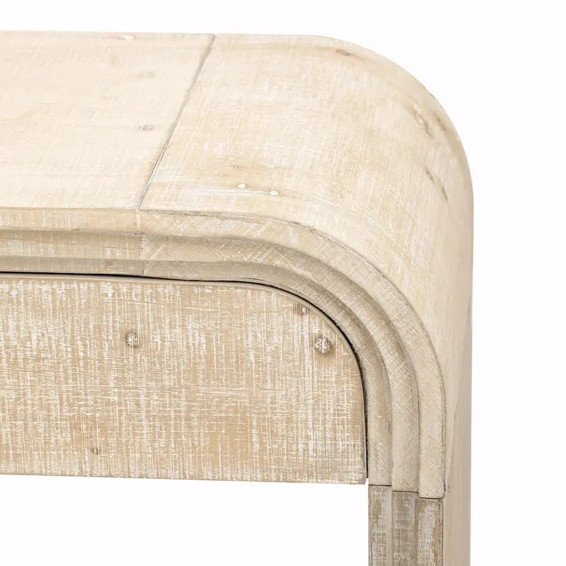 Table console à la silhouette rétro irrésistible : style ouvert, deux tiroirs supérieurs