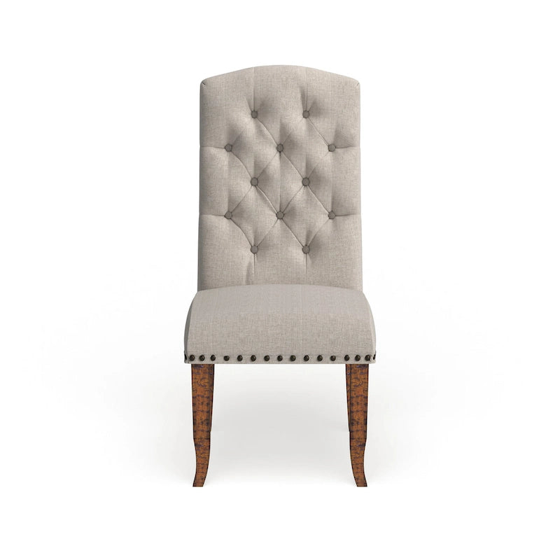 Cordova Farmhouse Tufted Fabric Dining Chairs (Set of 2)