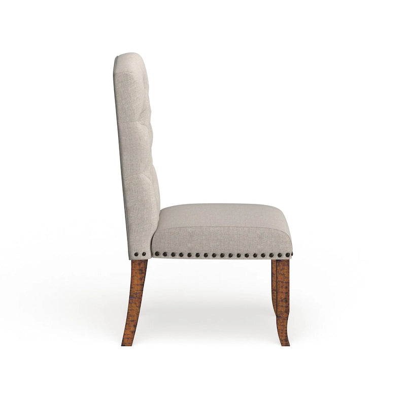 Cordova Farmhouse Tufted Fabric Dining Chairs (Set of 2)