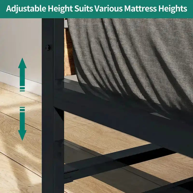 Twin Metal Frame Daybed with Pullout Trundle Heavy Duty Steel Slat Support Bed Frame