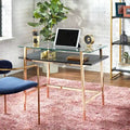 Glasschreibtisch im Mid-Century-Stil